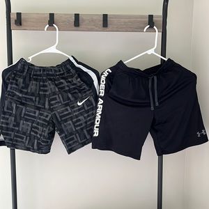Boys Nike Elite and Under Armour basketball shorts, Size YM